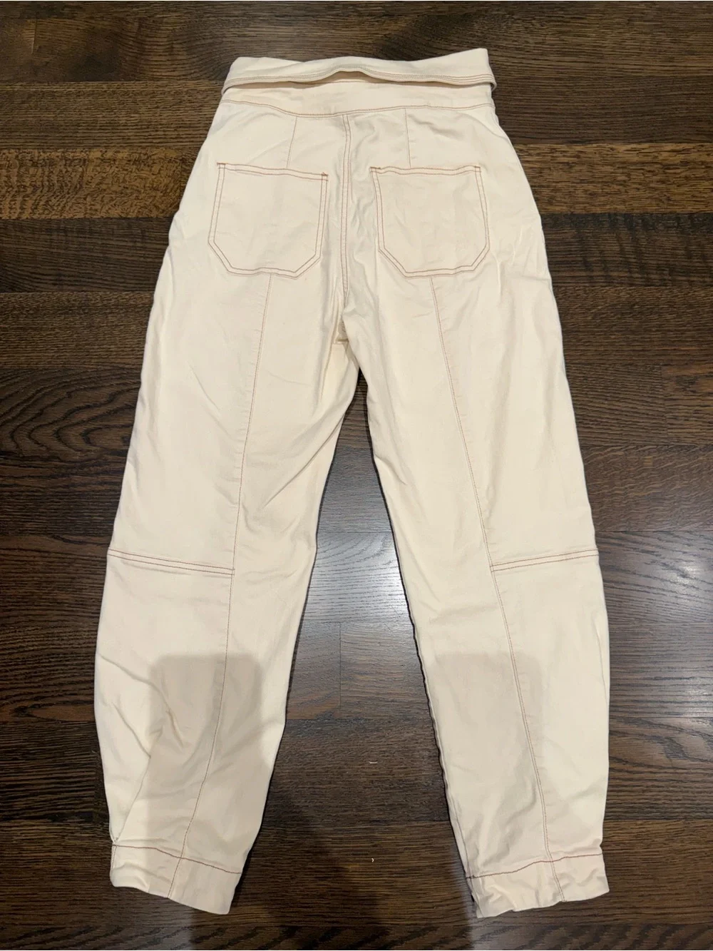 Ulla Johnson Soft Cream High-Rise Tie-Waist Utility Jeans - Picture 3 of 3